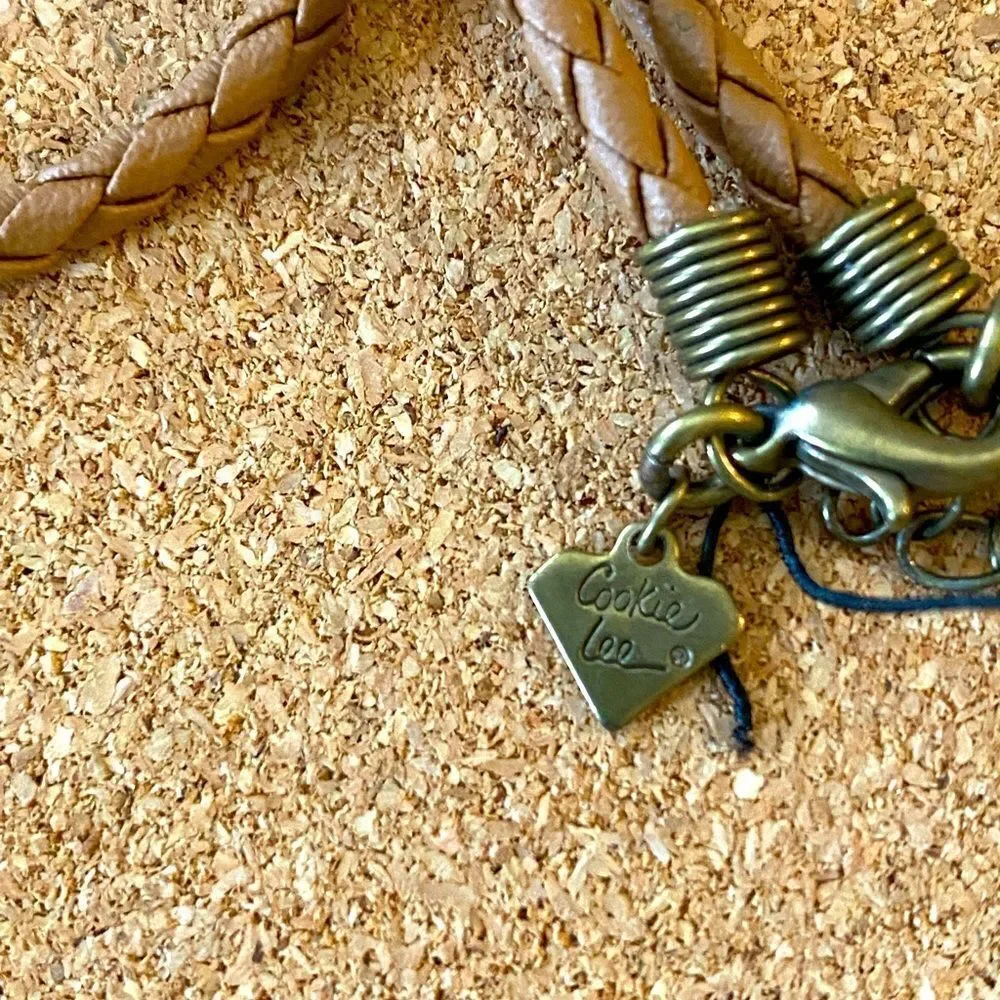 Cookie Lee Tiger necklace beads and woven